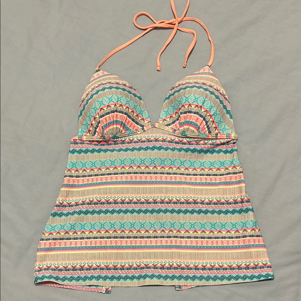 SO size large Multicolor Striped Tankini Swim Top